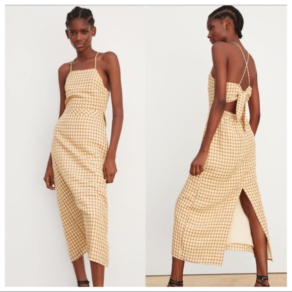 Zara Dresses & Skirts - NWOT. Zara Rustic Check Midi Dress. Size S.